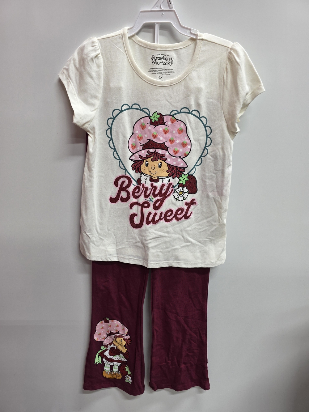 Girls' Strawberry Shortcake Cream & Maroon 'Berry Sweet' Set